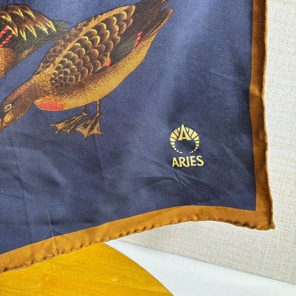 Stunning 35"x35" Silk Scarf | Aries | Hand Sewn Edges - Picture 8 of 9